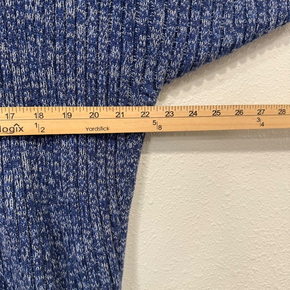 GAP Blue Marled Ribbed Open‎ Front Cardigan Sweater 3/4 Sleeve Women's Size S - Picture 6 of 7